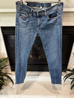 rag & bone DRE KEIKO Wash Blue Cropped Ankle Jeans - EUC